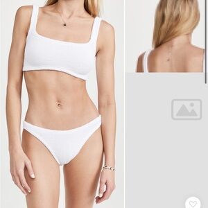 Hunza G Cream Pink Knit Swim Set